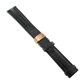  Ingersoll Ersatzband Óra Karóra bőr fekete Eidechsen Összecsukható csat rosegold 20 mm
