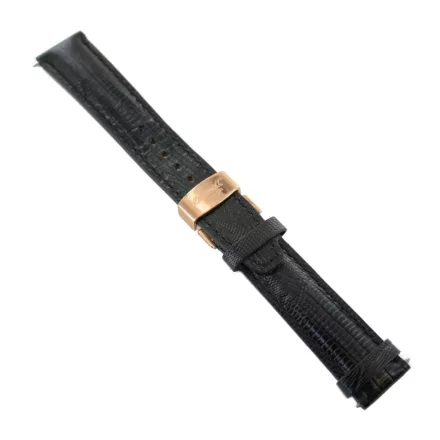 Ingersoll Ersatzband Óra Karóra bőr fekete Eidechsen Összecsukható csat rosegold 20 mm