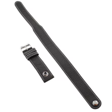 Ingersoll Ersatzband Óra Karóra bőr fekete Naht fehér Niete Dornschl. Si 22 mm
