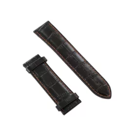   Ingersoll Ersatzband Óra Karóra bőr dunkelbraun Kroko Naht narancssárga 24 mm