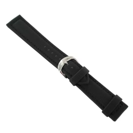 Ingersoll Ersatzband Óra Karóra bőr Textil fekete dornkapcsoló Si 22 mm