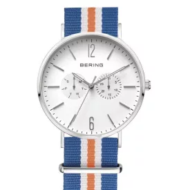   Bering férfi óra karóra Ultra vékony 14240-404 színes Textil