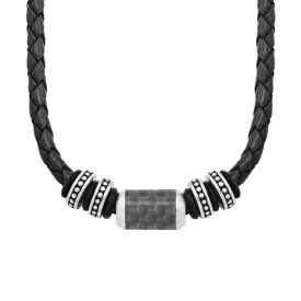   s.Oliver ékszer férfi Lánc bőr nemesacél Carbonbeads 2026107