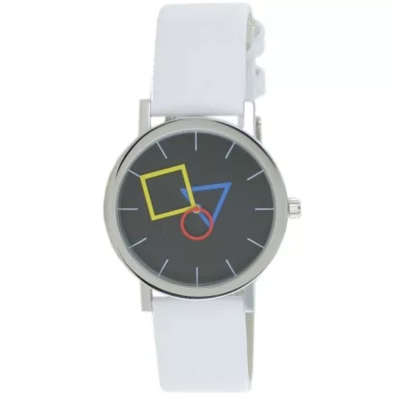 Aristo Bauhaus Unisex férfi női óra nemesacél 4D86IW bőr fehér