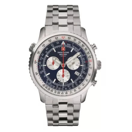 Swiss Alpine Military férfi óra Kronográf analóg 7078.9135SAM nemesacél