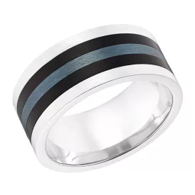   s.Oliver ékszer férfi gyűrű nemesacél ezüst IP fekete 203151 62 (19.7 mm Ø)