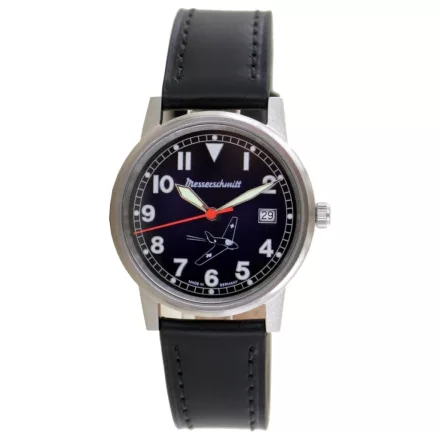 Aristo Unisex férfi női Messerschmitt óra Fliegeruhr - Komet 80 év ME163-80-4 bőr