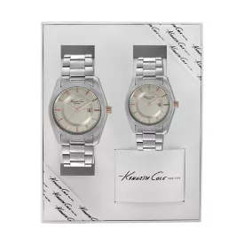   Kenneth Cole új York óra szett analóg nemesacél 10018124 / KC7017-1