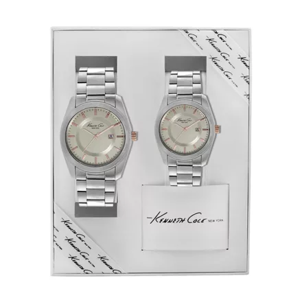 Kenneth Cole új York óra szett analóg nemesacél 10018124 / KC7017-1