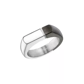   s.Oliver ékszer férfi gyűrű nemesacél ezüst IP Gun 203397-1 64 (20.3 mm Ø)