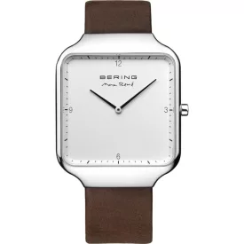   Bering férfi óra karóra Max René Ultra vékony - 15836-504 bőr