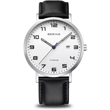 Bering férfi óra karóra Titanium - 18640-404 bőr