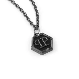   Philipp Plein férfi Lánc nyaklánc ékszer kiegészítő nemesacél IP Gun HEXAGON PJ7AA07NU