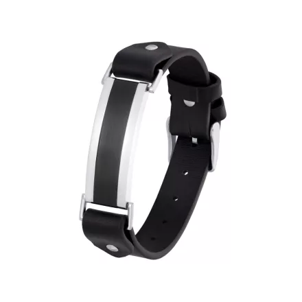 s.Oliver ékszer férfi karkötő Identarmband bőr nemesacél 2035966