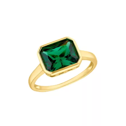 s.Oliver ékszer Női gyűrű ezüst 925 arany cirkónia zöld 203689 58 (18.4 mm Ø)