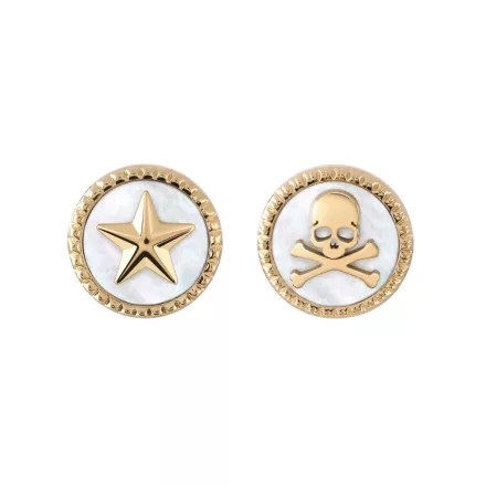 Philipp Plein Női fülbevaló ékszer nemesacél IP arany MINI LOGO PJ2EA07EU