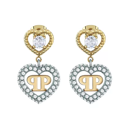 Philipp Plein Női fülbevaló ékszer nemesacél IP arany ROCKED szív PJZEA03EU