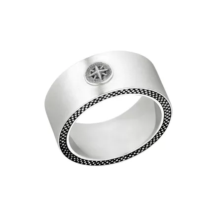 s.Oliver ékszer férfi gyűrű nemesacél ezüst iránytű 203780 60 (19.1 mm Ø)