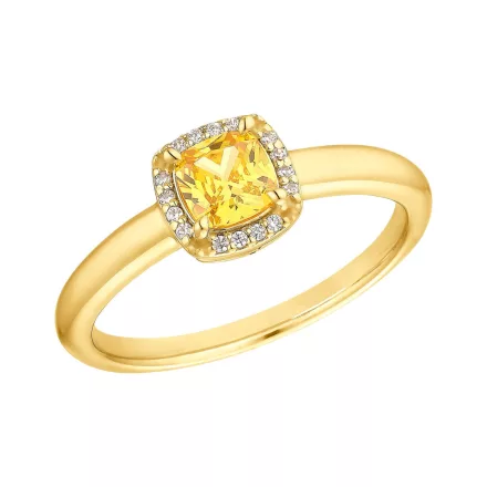 s.Oliver ékszer Női gyűrű ezüst 925 arany cirkónia sárga fehér 203783 58 (18.4 mm Ø)