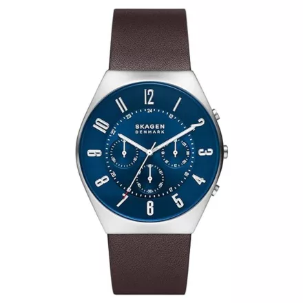 Skagen férfi óra Kronográf karóra Grenen bőr SKW6842