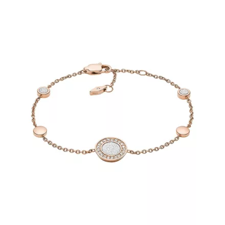Fossil Női karkötő nemesacél Roségold cirkónia JF03264791