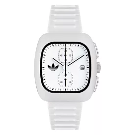   Adidas Unisex férfi női óra RETRO WAVE kettő CHRONO fehér AOSY24532