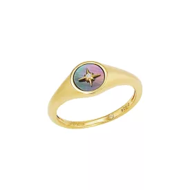   s.Oliver ékszer Női gyűrű ezüst 925 arany cirkónia gyöngyház 203896 58 (18.4 mm Ø)