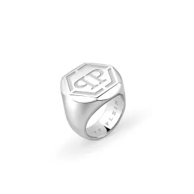   Philipp Plein férfi gyűrű nemesacél ezüst EDGE PJPEA01R 60 (19.1 mm Ø)