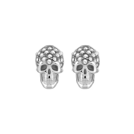 Philipp Plein Unisex férfi női fülbevaló ékszer nemesacél ezüst ENIGMA PJOEA16EU