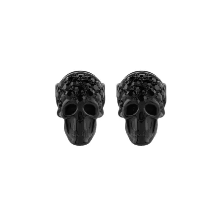 Philipp Plein Unisex férfi női fülbevaló ékszer nemesacél fekete ENIGMA PJOEA18EU