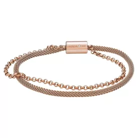   Fossil Női karkötő nemesacél Roségold cirkónia JF02983791-1