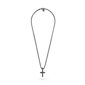   Philipp Plein férfi Lánc nyaklánc ékszer nemesacél IP fekete CRUCIFIX PJ5GA04NU