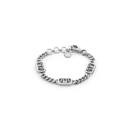   Philipp Plein Unisex férfi női karkötő nemesacél ezüst LETTERING PJ1AA23BU