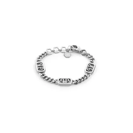Philipp Plein Unisex férfi női karkötő nemesacél ezüst LETTERING PJ1AA23BU