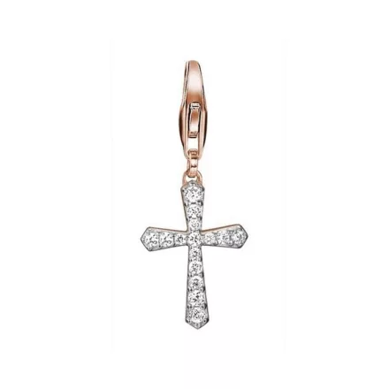 Esprit nyaklánc kiegészítő Charms ezüst cirkónia rosegold Belief kereszt ESCH91424B000-1