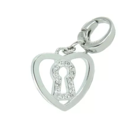 Fossil nyaklánc kiegészítő Charms JF87590040 szív zár Zyrkonia