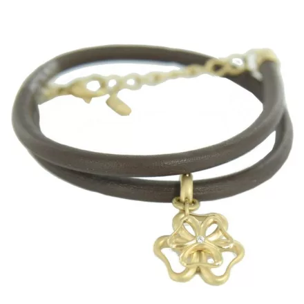 Skagen Női karkötő bőr zweireihig arany Blume JBG0019