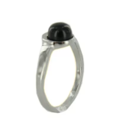 Skagen Női gyűrű ezüst schwarze Achat Gyöngy JRSB022 S6 Gr. 52 (16,5)