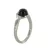 Skagen Női gyűrű ezüst schwarze Achat Gyöngy JRSB022 S7 Gr. 54 (17,3)