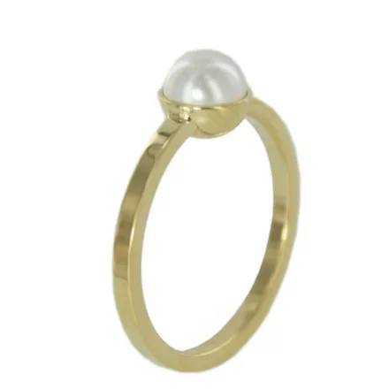 Skagen Női gyűrű arany Gyöngy fehér JRSG035 S6 Gr. 52 (16,5)