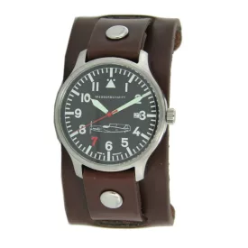   Aristo férfi Messerschmitt óra Fliegeruhr Unterlederb. 'Rote 7' Ref. 109-42R7