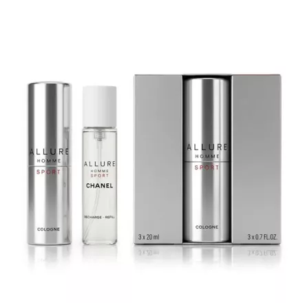 Chanel Allure Homme Sport Cologne Twist and Spray EDC parfüm férfiaknak 3x20 ml
