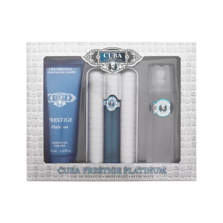 Cuba Prestige Platinum EDT parfüm férfiaknak 90 ml ajándékszett