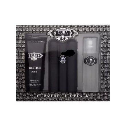 Cuba Prestige Black EDT parfüm férfiaknak 90 ml ajándékszett