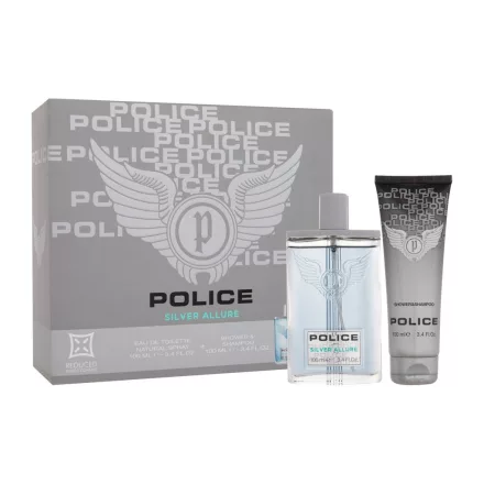 Police Silver Allure EDT parfüm férfiaknak 100 ml ajándékszett