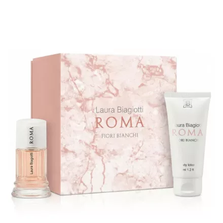 Laura Biagiotti Roma Fiori Bianchi EDT parfüm nőknek 25 ml ajándékszett