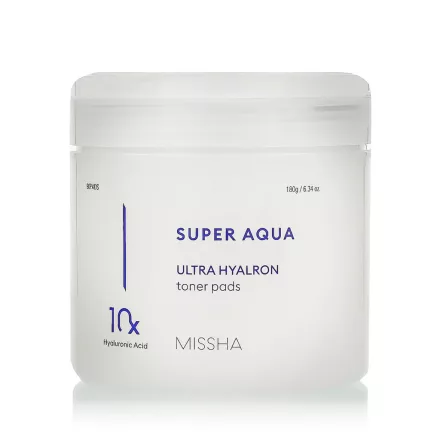 Missha Super Aqua Ultra Hyalron Toner Pads arctisztító kendő 90 db