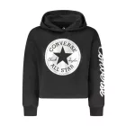 Converse lányka cipzáras kapucnis pulóver, fekete