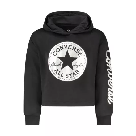 Converse lányka cipzáras kapucnis pulóver, fekete