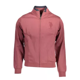 US POLO ASSN. FÉRFI LILA CIPZÁRAS PULÓVER